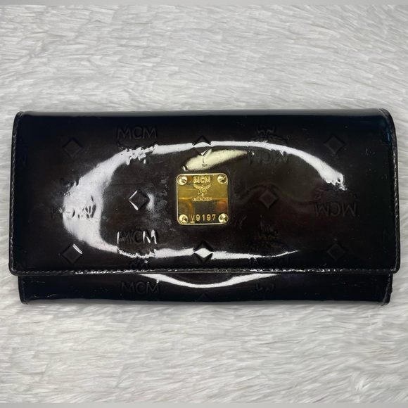 EUC MCM Black Embossed Long Wallet - Picture 1 of 13